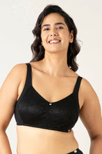 Load image into Gallery viewer, Amante Mystic Poise Non-padded Non-wired Minimizer Bra - Black
