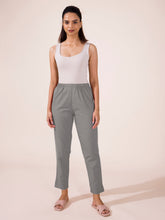 Load image into Gallery viewer, Go Colors Ebony Grey Cotton Pencil Pant
