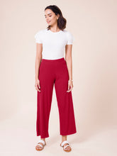 Load image into Gallery viewer, Go Colors Maroon Drop Needle Fabric Rib Palazzo
