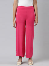 Load image into Gallery viewer, Go Colors Young Fuchsia Viscose Stretch Knit Palazzo
