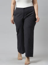 Load image into Gallery viewer, Go Colors Navy Cotton Stripes Cargo Pant
