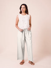 Load image into Gallery viewer, Go Colors Cream Cotton Wide Leg Pants
