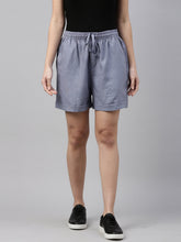 Load image into Gallery viewer, Go Colors Jeans Blue Linen Shorts
