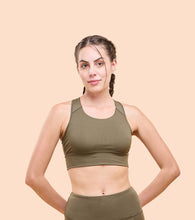 Load image into Gallery viewer, Enamor A202 Basic Workout Sports Bra Medium Impact Dry Fit Longline Basic Sports Bra
