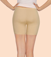 Load image into Gallery viewer, Enamor Mid Rise Mid Thigh Length Fabulous Inners Shorts For Women - Hugged Fit, Stretch Cotton - E032 (Skin)

