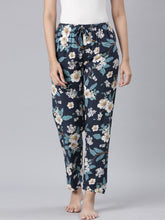 Load image into Gallery viewer, Go Colors Black Woven Viscose Printed Lounge Pants
