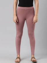 Load image into Gallery viewer, Go Colors Dusty Voilet Cotton Stretch Ankle Length Leggings
