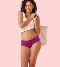 Load image into Gallery viewer, Enamor PH40 Innovations Invisi, All Day Comfort, Mid Waist Hipster Panty for Women - No Visible Panty Lines, Sweat wicking, Free Cut, Full Coverage -  Pack of 1 (Queen Pink)
