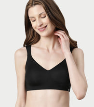 Load image into Gallery viewer, Enamor Innovations Pure Ease Women's, Ultra Smoothening Full Support Everyday Bra - No-Pinch, No-Dig Non Padded, Wirefree, Full Coverage  - F121 (Available in Plus Sizes) (Black)
