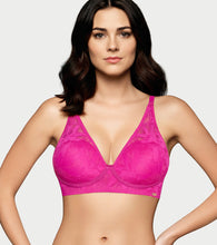 Load image into Gallery viewer, Enamor BambooBliss Lace Plunge Bra, Padded, Wire Free, High Coverage - IB25 (Queen Pink)
