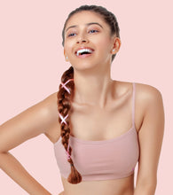 Load image into Gallery viewer, Enamor Innovations Antimicrobial, Cami Neck , Front Double Layer Women's Cotton Beginner's Bra - Pop-On Style, Non Padded, Wirefree, High Coverage - BB02 (Pearl)
