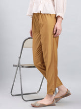 Load image into Gallery viewer, Go Colors Bright Gold Poly Modal Metallic Pants
