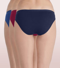 Load image into Gallery viewer, Enamor CR01-The Branded Stretch C Bikini Panty| Antimicrobial And Stain Release Finish| Cotton Spandex- Pack of 3 (Multicolordark)

