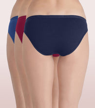 Load image into Gallery viewer, Enamor CR01-The Branded Stretch C Bikini Panty| Antimicrobial And Stain Release Finish| Cotton Spandex- Pack of 3 (Multicolordark)
