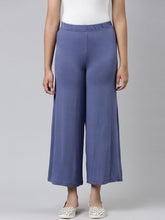 Load image into Gallery viewer, Go Colors Jeans Blue Viscose Stretch Knit Palazzo
