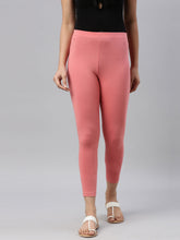 Load image into Gallery viewer, Go Colors Dusty Pink Cotton Stretch Cropped Leggings
