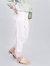 Load image into Gallery viewer, Go Colors White Organza Ethnic Pant
