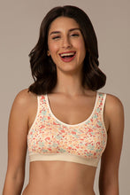 Load image into Gallery viewer, Amante Easy Slip-On Non-Padded Non-Wired Cotton Bra - Daisy Print
