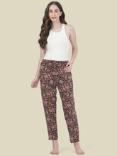 Load image into Gallery viewer, Go Colors Black Woven Viscose Printed Lounge Pants
