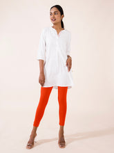 Load image into Gallery viewer, Go Colors Orange Cotton Stretch Ankle Length Leggings
