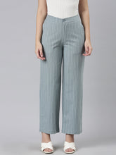Load image into Gallery viewer, Go Colors Blue Cotton Stripes Cargo Pant
