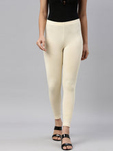 Load image into Gallery viewer, Go Colors Banana Cotton Stretch Ankle Length Leggings
