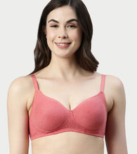 Load image into Gallery viewer, Enamor Innovations Fabcool Encircled  Side Support Shaper, Non Padded, Wirefree, High Coverage, Women's Cotton Everyday Bra  - A042 (Available in Plus Sizes) (Tomato Melange)

