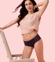 Load image into Gallery viewer, Enamor PH40 Innovations Invisi, All Day Comfort, Mid Waist Hipster Panty for Women - No Visible Panty Lines, Sweat wicking, Free Cut, Full Coverage -  Pack of 1 (Grape Wine)
