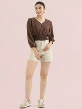 Load image into Gallery viewer, Go Colors Light Beige Cotton Twill Shorts
