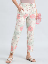 Load image into Gallery viewer, Go Colors White Woven Viscose Printed Lounge Pants
