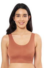 Load image into Gallery viewer, Amante Skins Support Solid Non Padded Non-Wired Scoop Neck Cami Bra - Caramel Nude 83501

