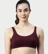 Load image into Gallery viewer, Enamor Low Impact Women's Cotton Everyday Sports Bra - All Day Comfort, Non Padded, Wirefree, High Coverage - SB06 (Grapewine)
