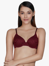 Load image into Gallery viewer, Amante Floral Romance Padded Wired Bra - Maroon 10301
