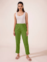 Load image into Gallery viewer, Go Colors Pista Green Cotton Pencil Pant
