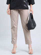 Load image into Gallery viewer, Go Colors Beige Cotton Pencil Pant
