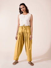 Load image into Gallery viewer, Go Colors Golden Yellow Cotton Salwar
