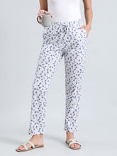 Load image into Gallery viewer, Go Colors White Cotton Knit Printed Lounge Pants
