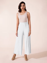 Load image into Gallery viewer, Go Colors White Viscose Knit Palazzo

