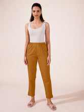 Load image into Gallery viewer, Go Colors Mustard Cotton Pencil Pant
