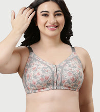 Load image into Gallery viewer, Enamor Innovations Transform M-Frame, Contour Superlift, Jiggle control  Full Support Women's  Bra - Non Padded, Wirefree, Full Coverage - F097 (Available in Plus Sizes) (Midnight Peony Print)
