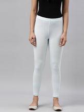 Load image into Gallery viewer, Go Colors Aqua Cotton Stretch Ankle Length Leggings
