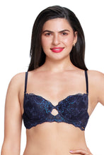 Load image into Gallery viewer, Amante Twilight Dream Padded wired Lace Bra - Evening Blue 88301
