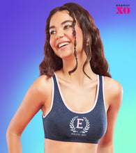 Load image into Gallery viewer, Enamor XO Denim Blue Non-Wired Removable Padding Regular Bra

