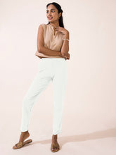Load image into Gallery viewer, Go Colors Cream Cotton Stretch Kurti Pants

