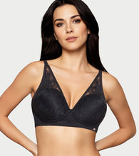 Load image into Gallery viewer, Enamor BambooBliss Lace Plunge Bra, Padded, Wire Free, High Coverage - IB25 (Black)
