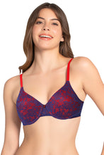 Load image into Gallery viewer, Amante Lace Dream Padded Wired Lace Bra - Insignia Blue_H.R 82701
