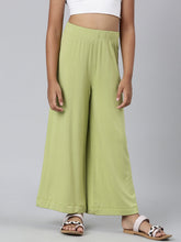 Load image into Gallery viewer, Go Colors Light Pista Viscose Stretch Knit Palazzo
