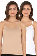Load image into Gallery viewer, Amante Cotton Camisole (Pack of 2) - Nude-White 77202
