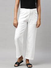 Load image into Gallery viewer, Go Colors White Linen Cargo Pants
