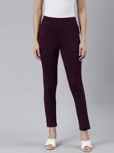 Load image into Gallery viewer, Go Colors Dark Wine Roma Ponte Pants
